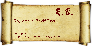 Rojcsik Beáta névjegykártya
